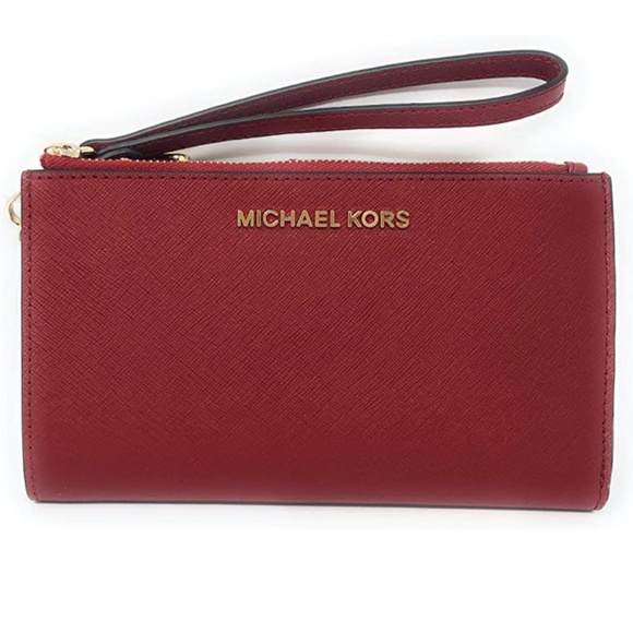 Michael Kors 35F8GTVWOL Scarlet Red Jet Set Travel Large DoubleZip Wri -  beyond exchange